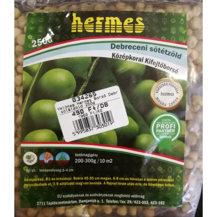 Vetőmag Hermes borsó - Debreceni sötétzöld 250gr