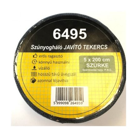 Szúnyogháló javító tekercs 5cm*200cm szürke 6495