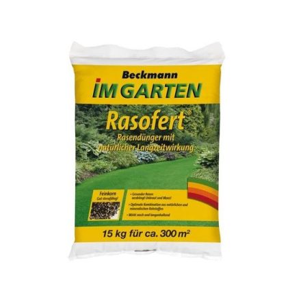 Gyeptrágya szerves-ásványi hosszú hatású 15 kg Beckmann Rasofert