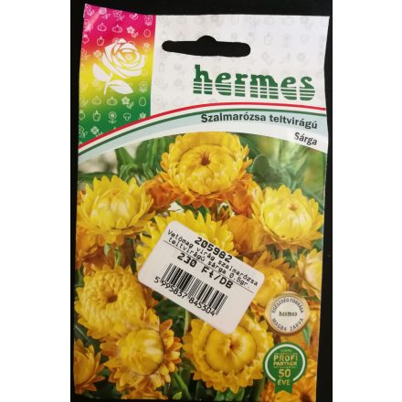 Vetőmag Hermes szalmarózsa - teltvirágú,sárga 0,5gr