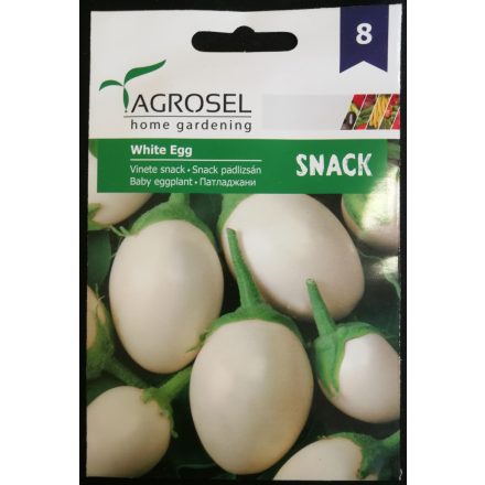 Vetőmag Agrosel PG8 padlizsán White Egg SNACK 1gr